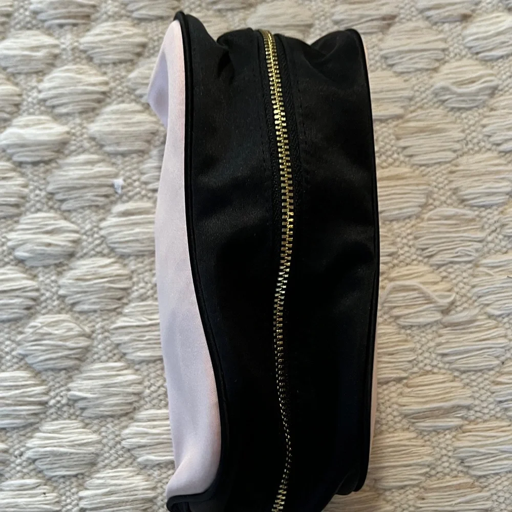 NWOT Prada Blush Pink & Black Satin Cosmetic Case